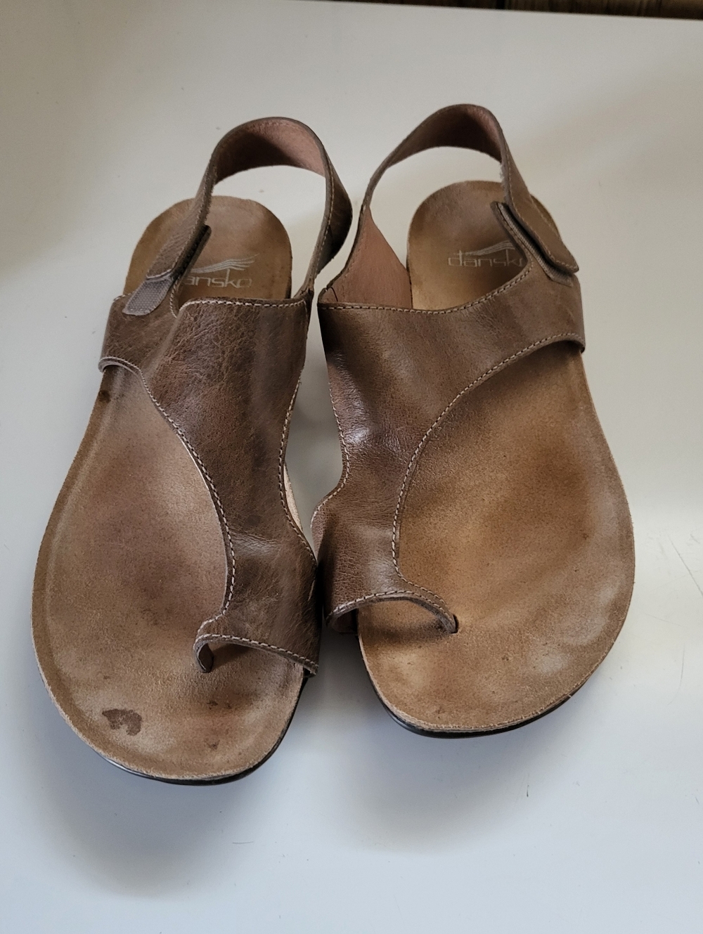 Dansko Reece Women’s Stone Waxy (brown) Leather Sandals Eu Size 36